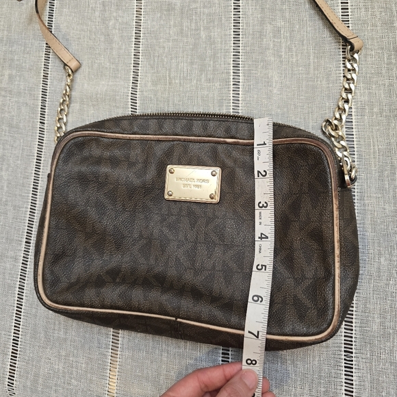 Michael Kors Dark Brown Monogram Crossbody Bag - Picture 4 of 11